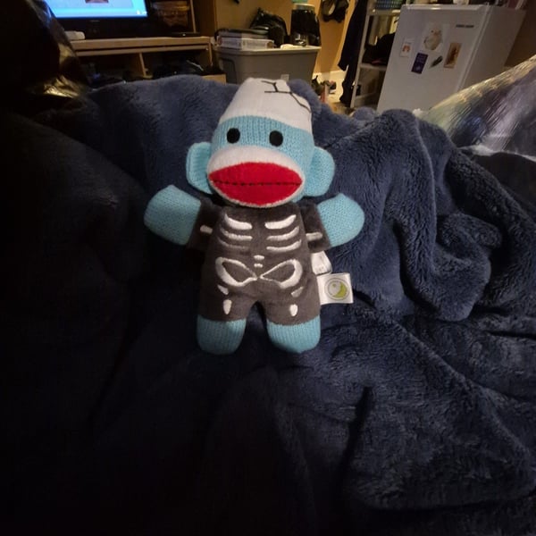 Dan Dee Skeleton Sock Monkey Plush Toy