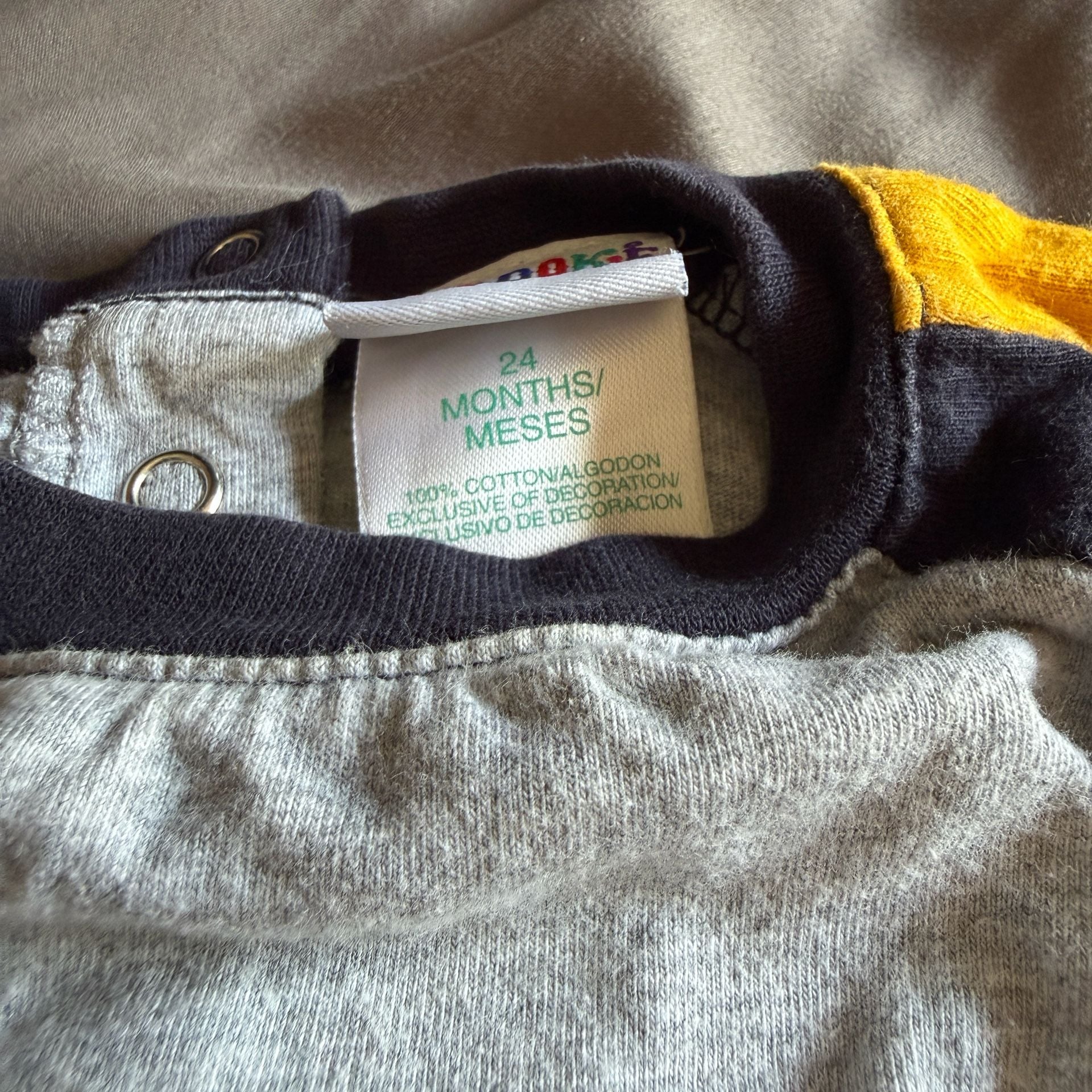 Okie Dokie Bulldozer Bodysuit Size 24 Months Gray Navy 4