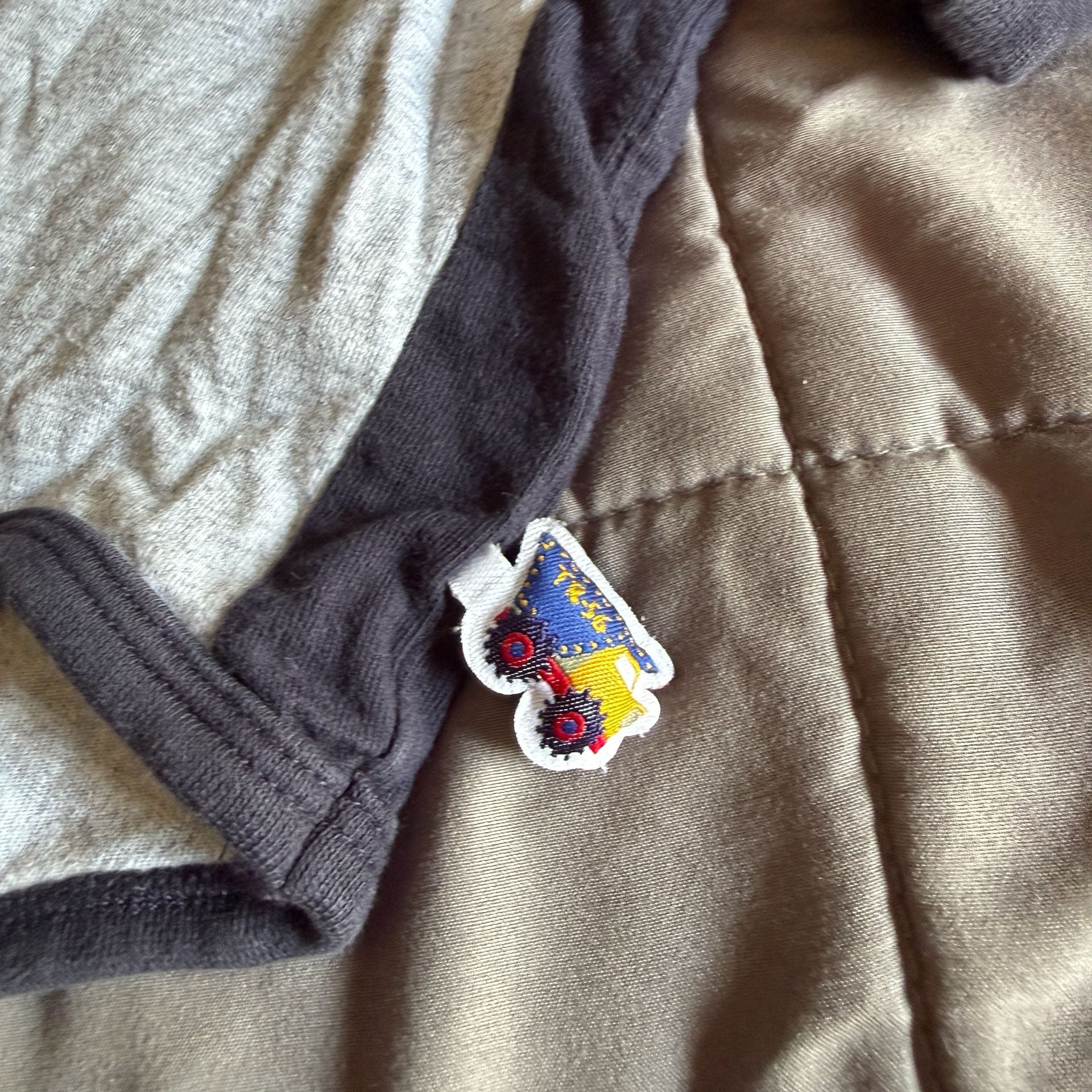 Okie Dokie Bulldozer Bodysuit Size 24 Months Gray Navy 6