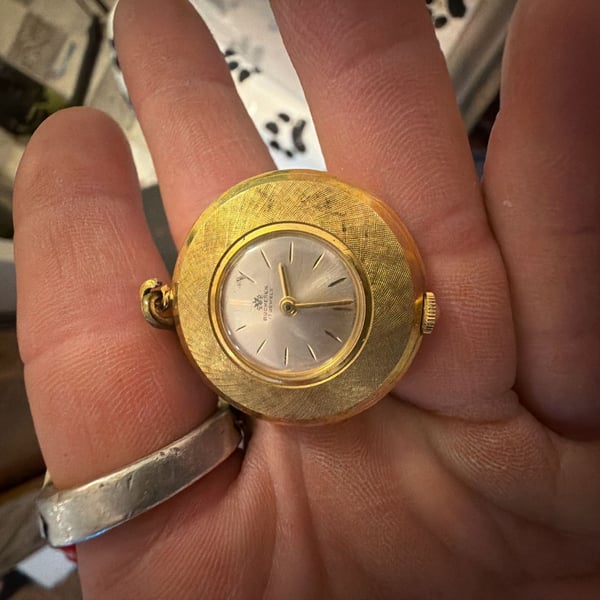 Bucherer 17 Jewels Gold Tone Pendant Watch Textured Case