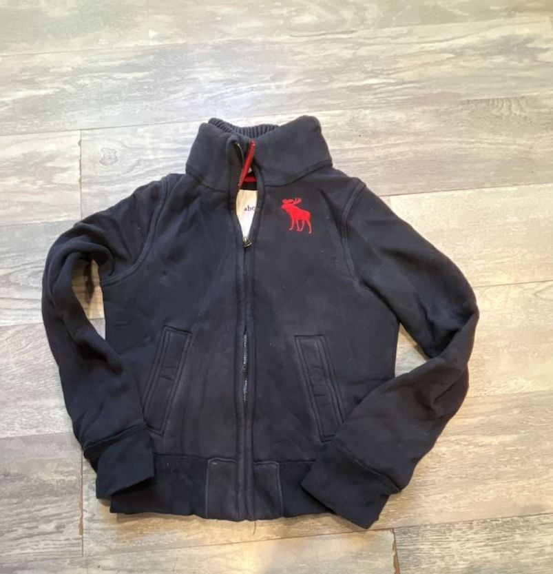 Abercrombie Kids Full Zip Jacket Size M Navy Red 2