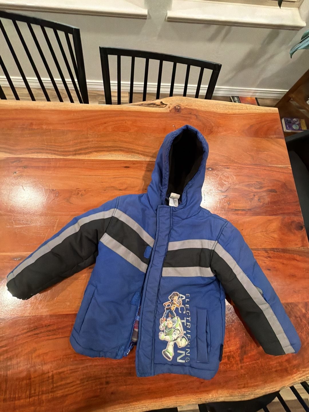 Disney Pixar Toy Story Winter Jacket Size 4T Blue Puffer Hooded 1