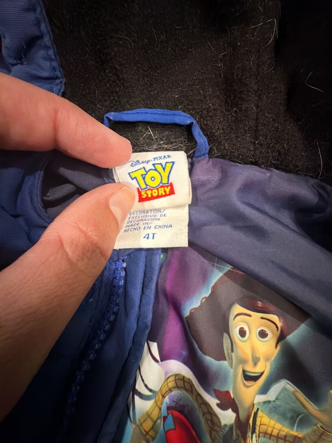 Disney Pixar Toy Story Winter Jacket Size 4T Blue Puffer Hooded 3