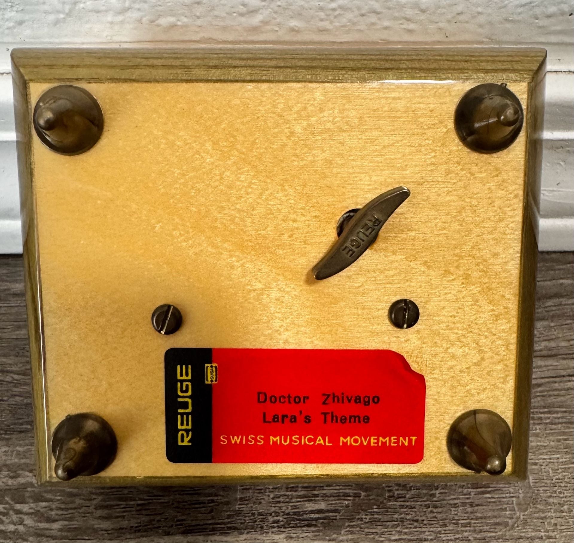 Working Reuge Music Box Doctor Zhivago Lara's Theme Wood Inlay Floral 4