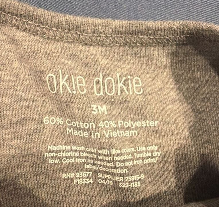 Okie Dokie Going To Be Famous Long Sleeve Bodysuit Size 3M Gray 3