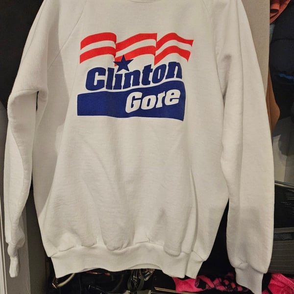 Vintage Clinton Gore 1992 Campaign Sweatshirt White