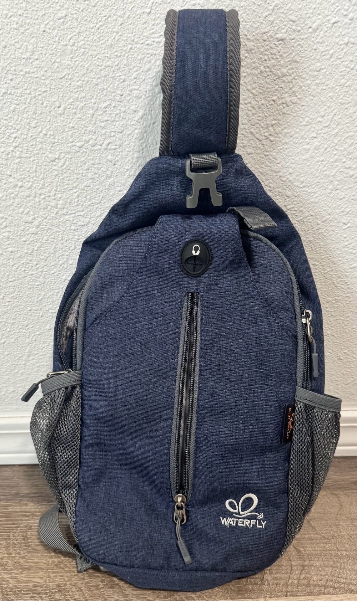 Waterfly Crossbody Sling Backpack Travel Hiking Daypack Blue 2