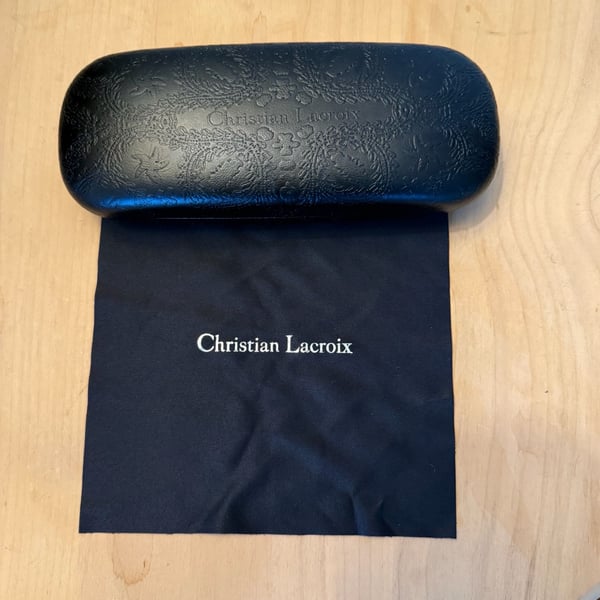 Christian Lacroix Embossed Eyeglass Case With Cloth