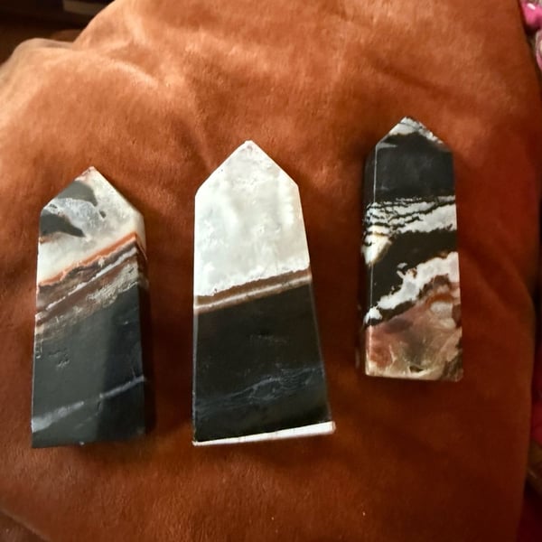 Natural Banded Sardonyx Crystal Tower Obelisk Wand Point