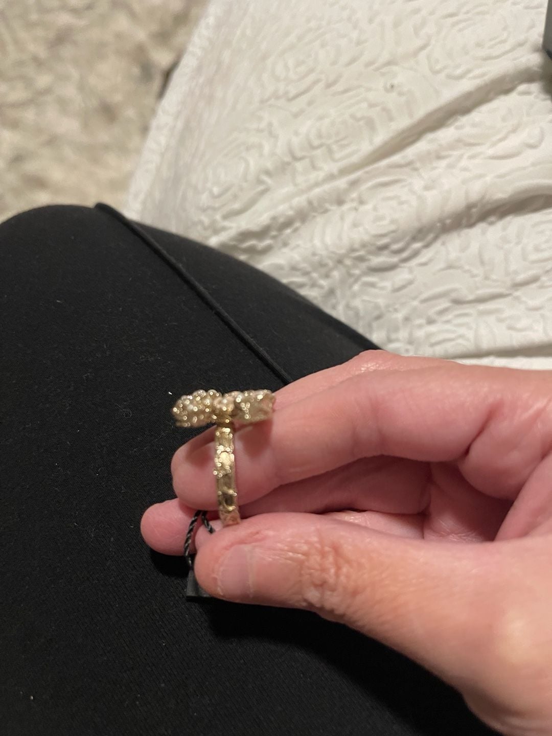 Chanel CC Logo Ring Pearl Crystal Gold-Tone 4