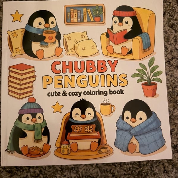 Chubby Penguins Cute & Cozy Coloring Book