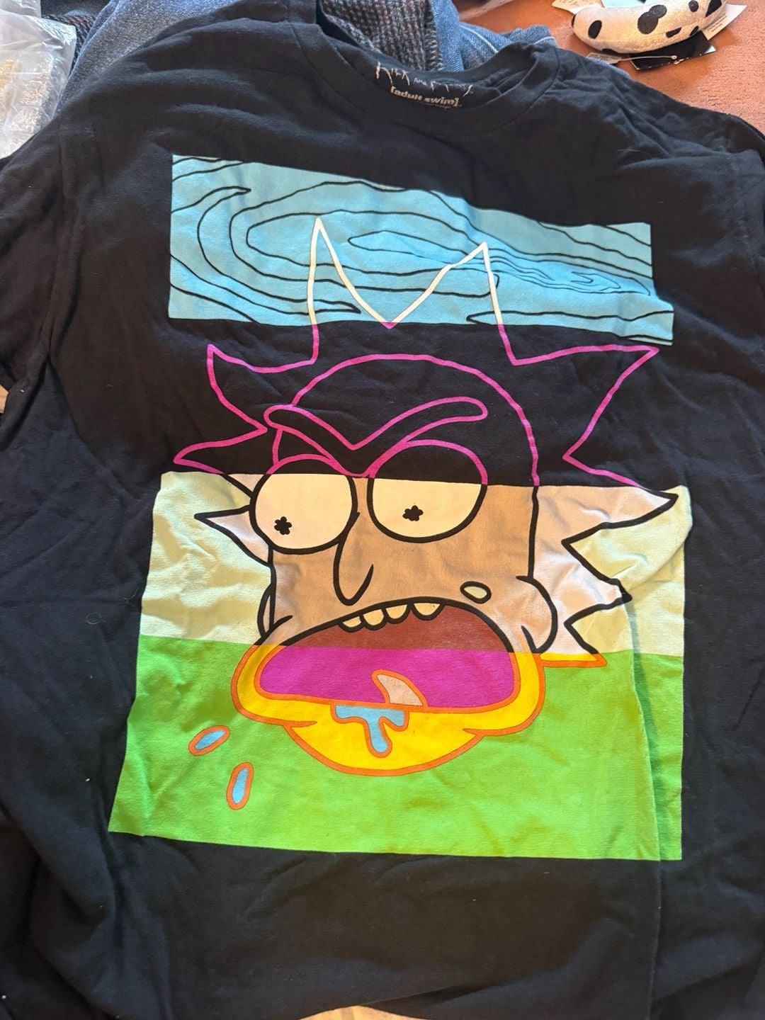 Rick and Morty Color Divisions T-Shirt Size M Black Graphic Tee 2