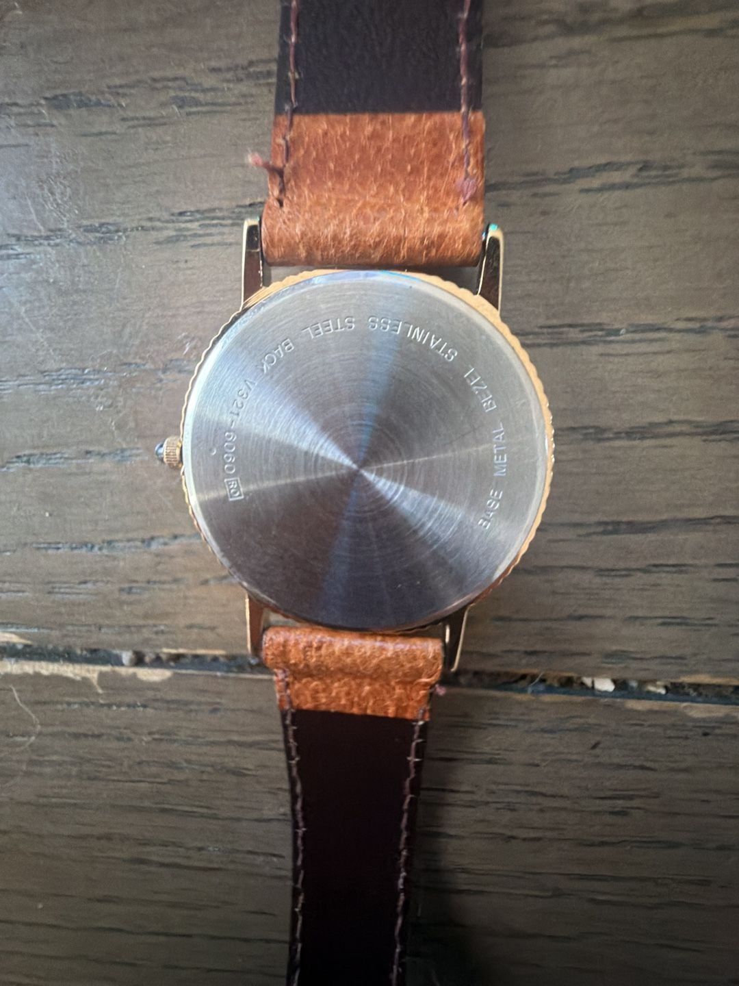 Lorus Mickey Mouse Gold Medallion Quartz Watch Brown Leather Strap 3