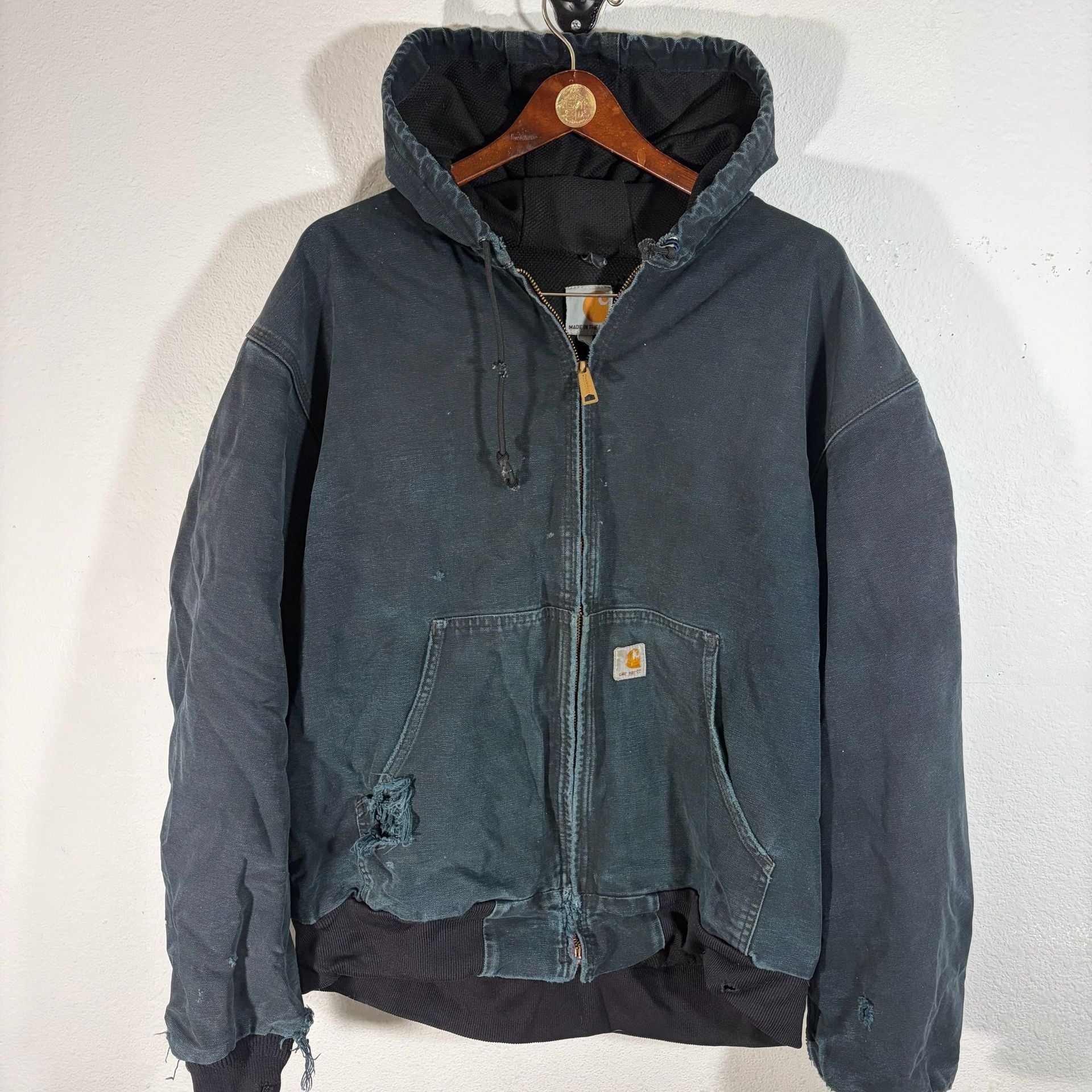 Vintage Black Carhartt Hooded Jacket 2