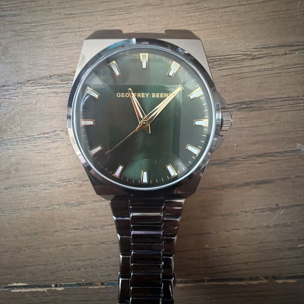 Geoffrey Beene GB8224GU Watch Gunmetal Green Dial