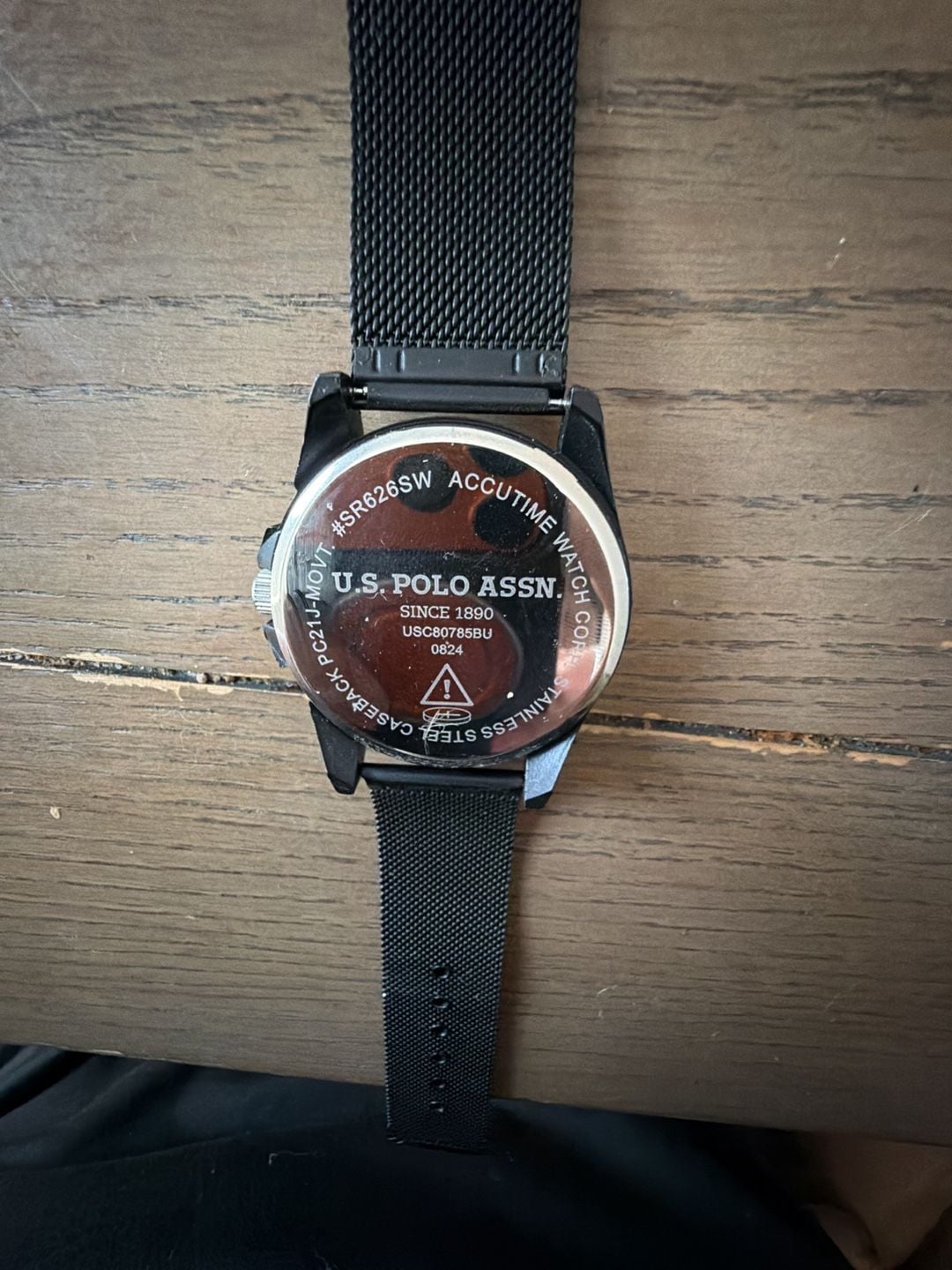 U.S. Polo Assn. Quartz Analog Watch USC80785BU Black Mesh Strap 4