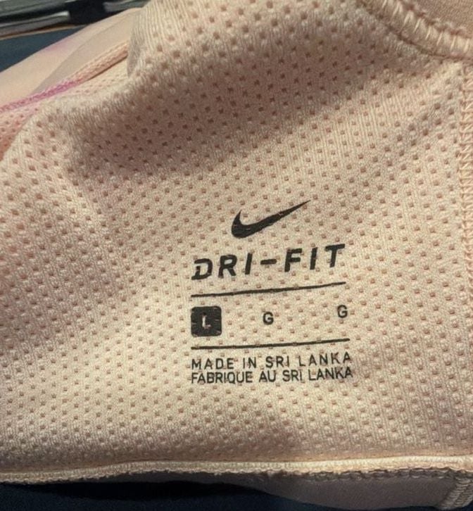 Nike Dri-FIT Strappy Sports Bra Size L Pink Tie Dye Activewear 5