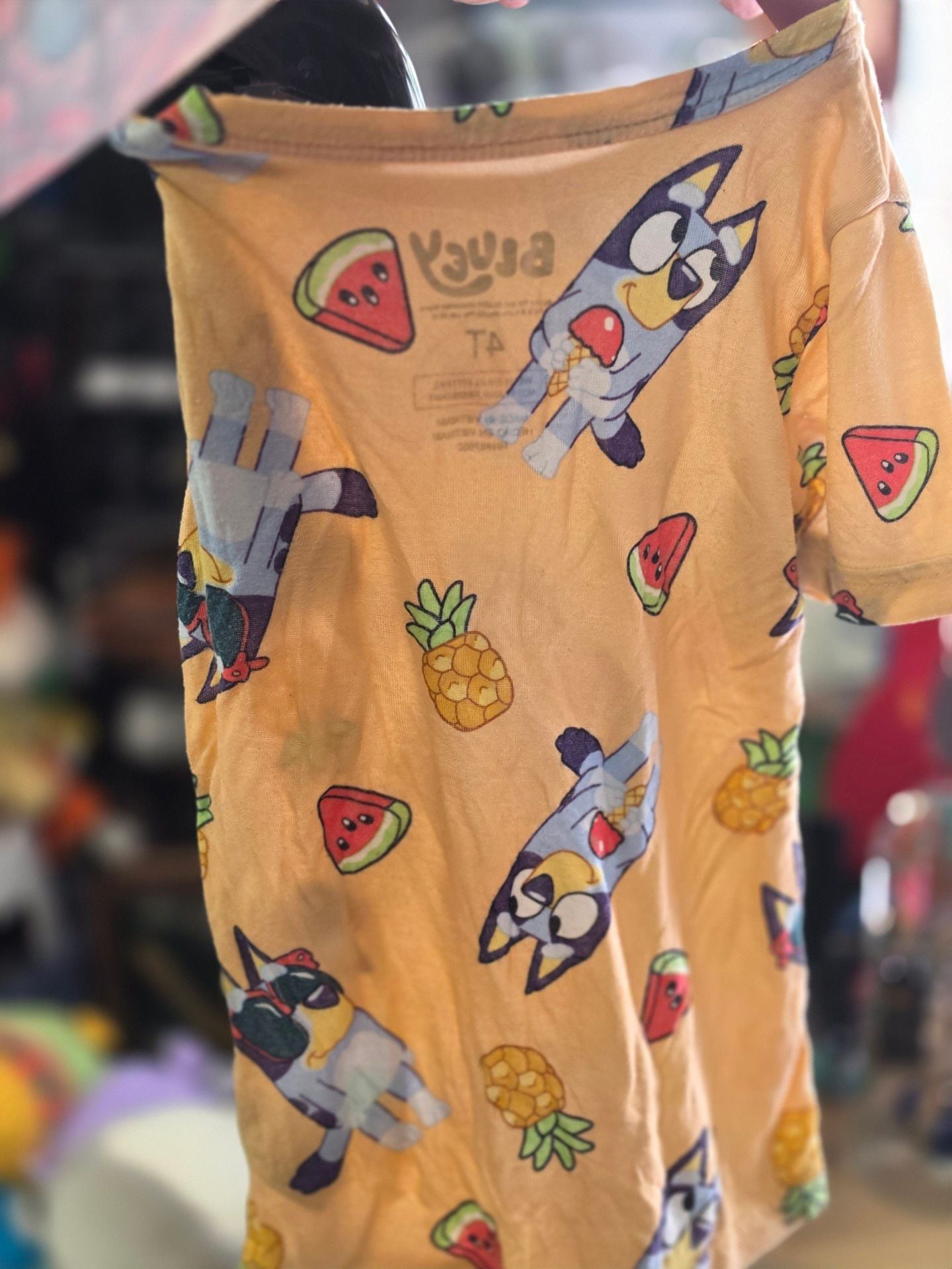 Bluey T-Shirt Size 4T Yellow Character Print 5