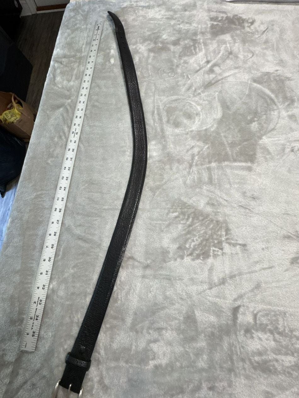 W. Kleinberg Genuine Shark Leather Belt Size 34 Black Made In USA 8