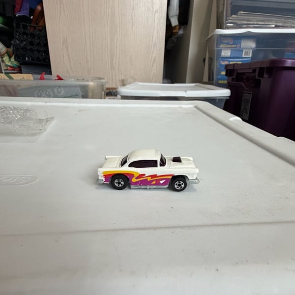 Hot Wheels 1955 Chevy Bel Air White Vintage Diecast Car