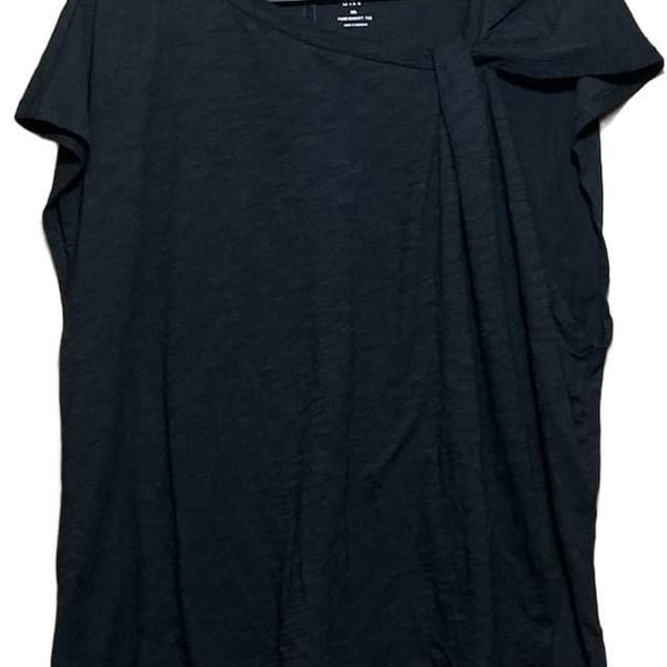 Gap Foreversoft Tee Size XXL Black Asymmetrical Twist Draped Top