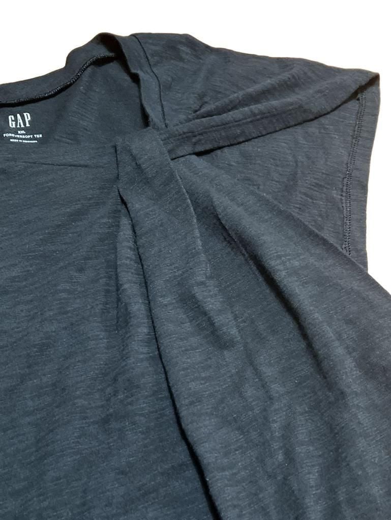 Gap Foreversoft Tee Size XXL Black Asymmetrical Twist Draped Top 4