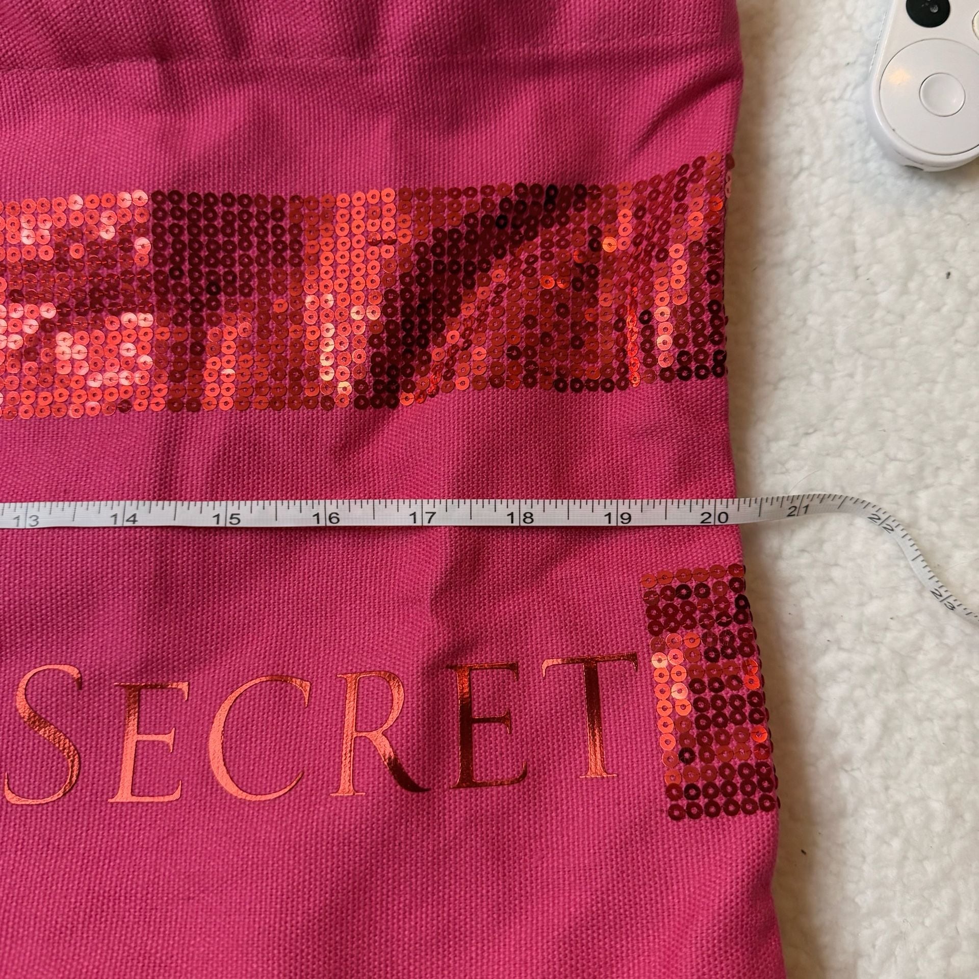 Victoria's Secret Pink Sequin Canvas Tote Bag 3