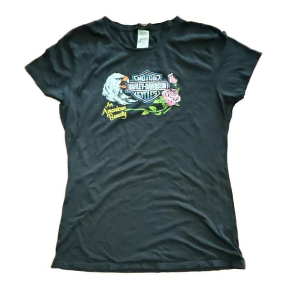 Harley-Davidson An American Beauty T-Shirt Size 3X-Large Black Eagle Rose