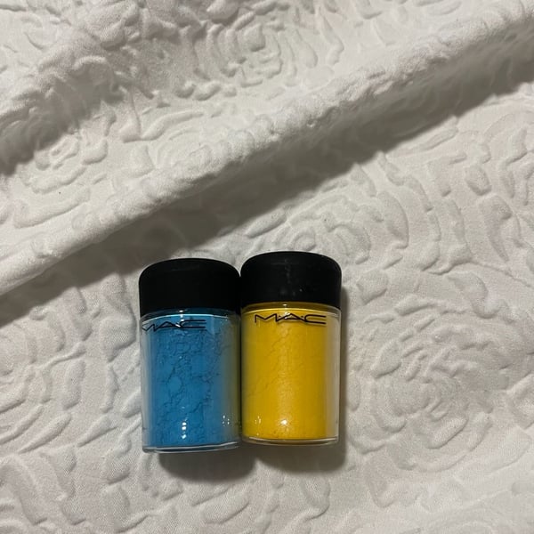 MAC Cosmetics Neon Matte Pigment Set Blue and Yellow powder eyeshadow 