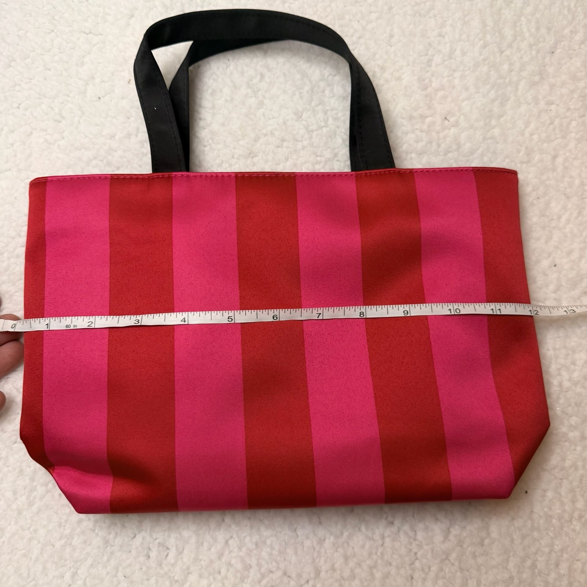 Victoria's Secret Mini Tote Bag Pink Red Stripes 3