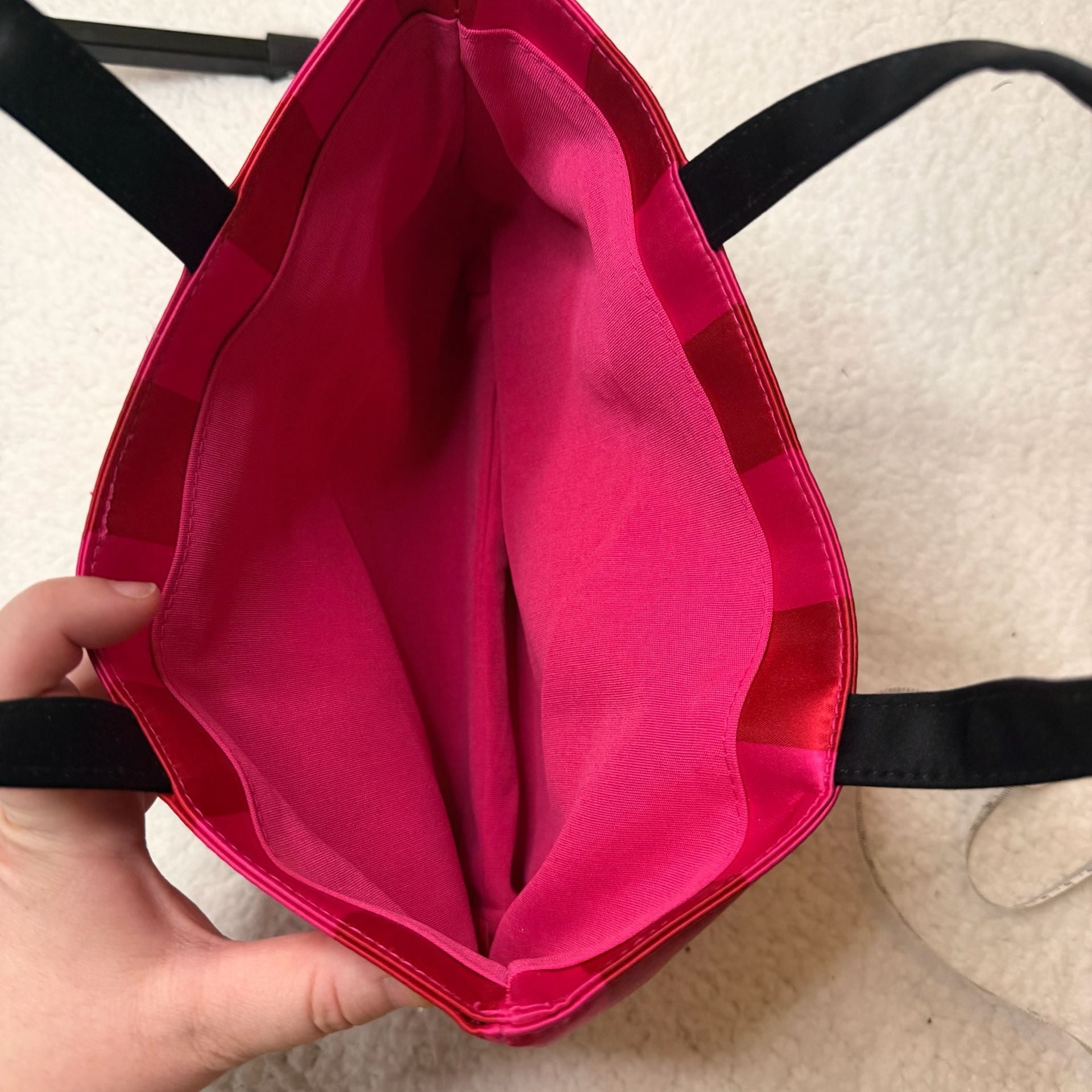 Victoria's Secret Mini Tote Bag Pink Red Stripes 5