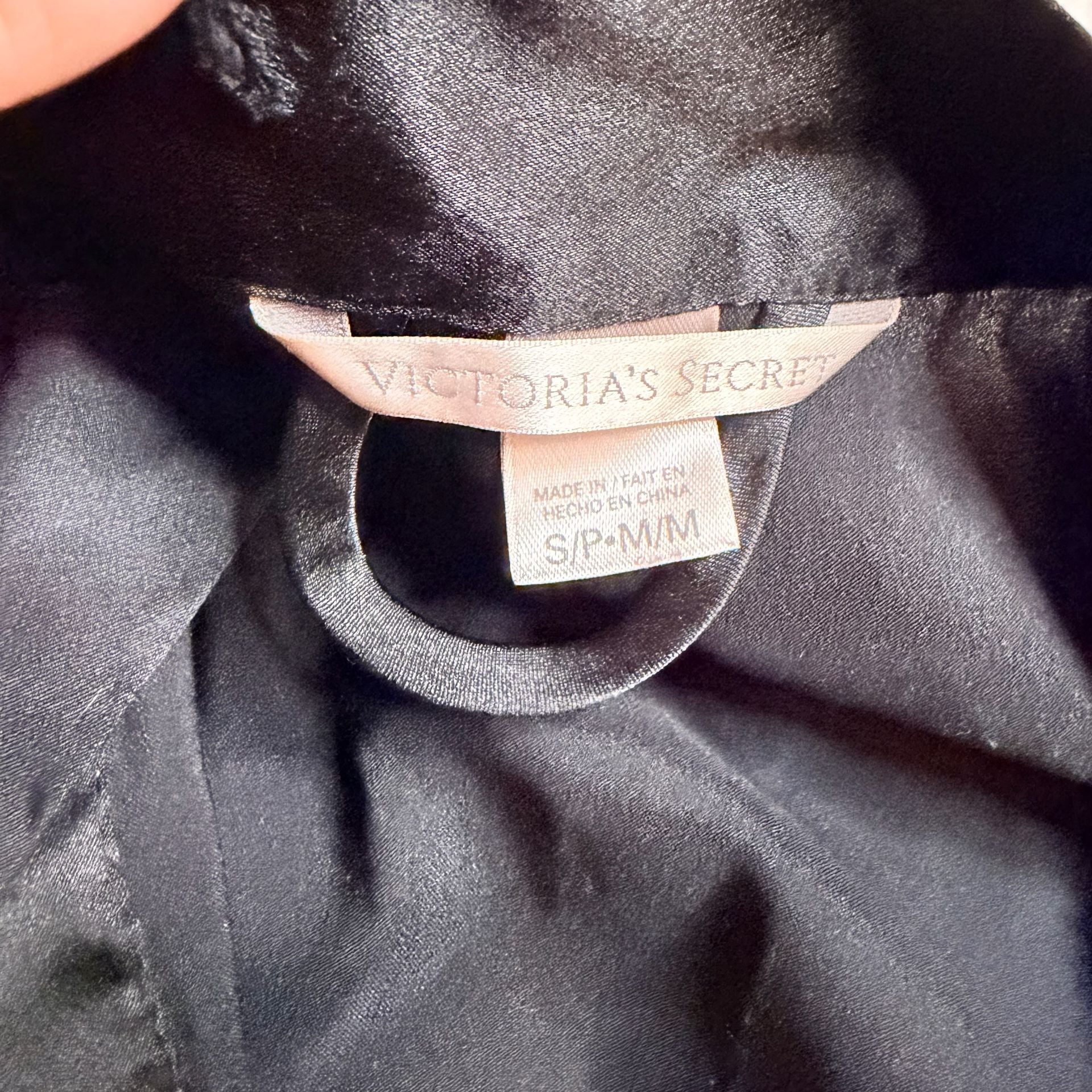 Victoria's Secret Satin Robe Size S/P-M/M Black 3