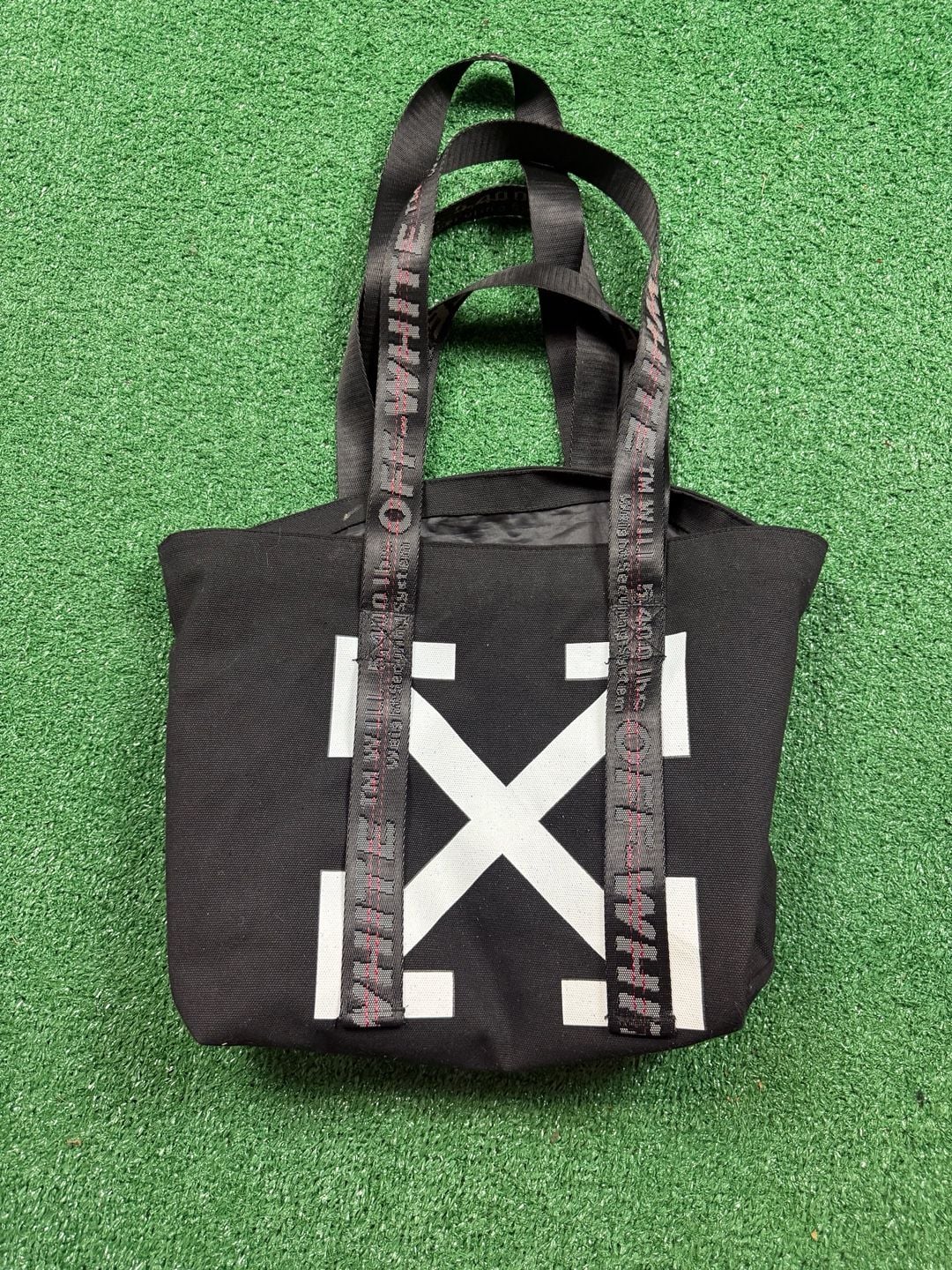Off-White Industrial Strap Canvas Tote Bag Black 2