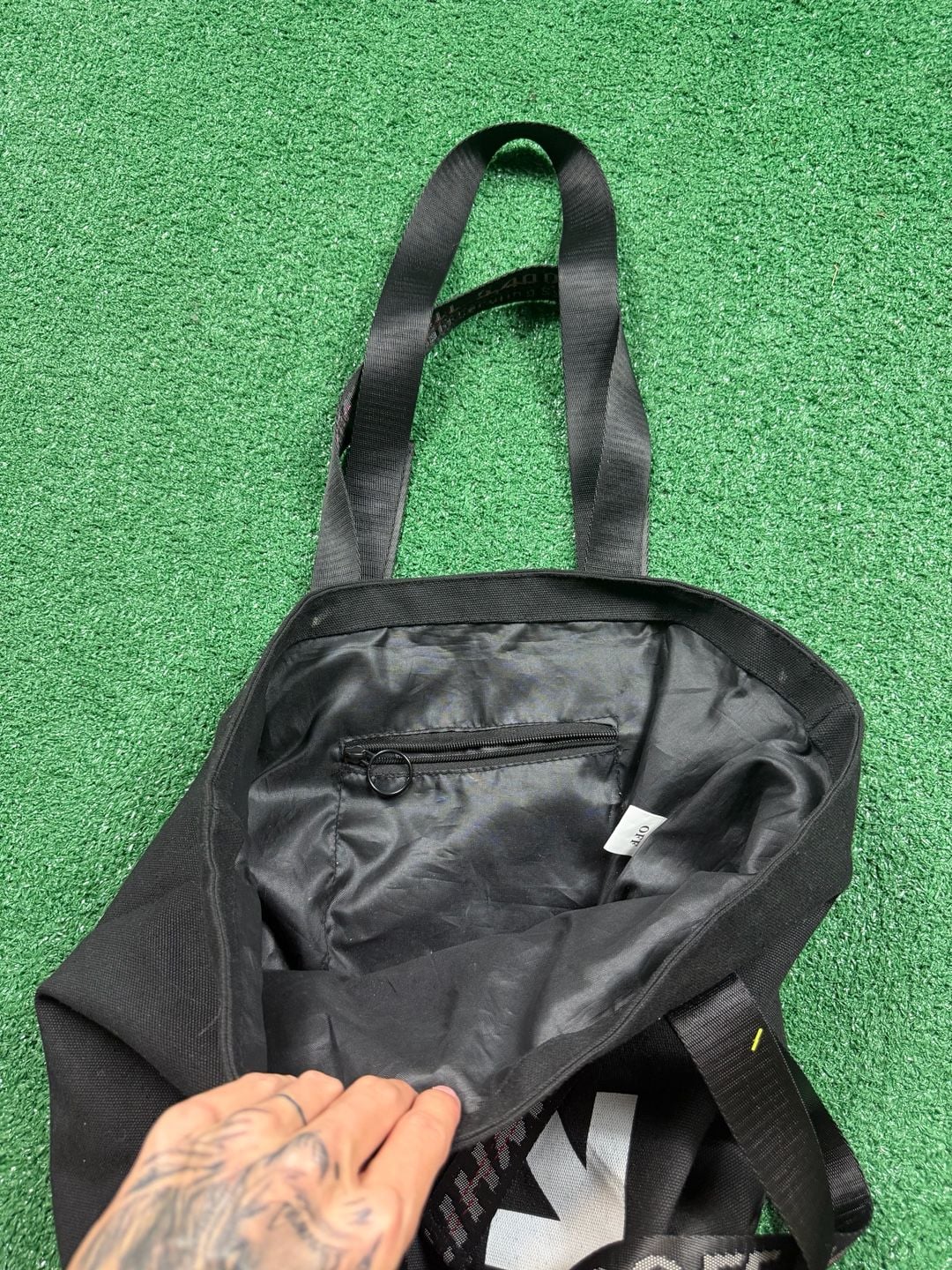 Off-White Industrial Strap Canvas Tote Bag Black 4