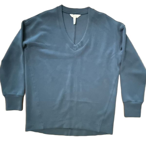 Spanx V-Neck Sweatshirt Size S Blue Long Sleeve Pullover