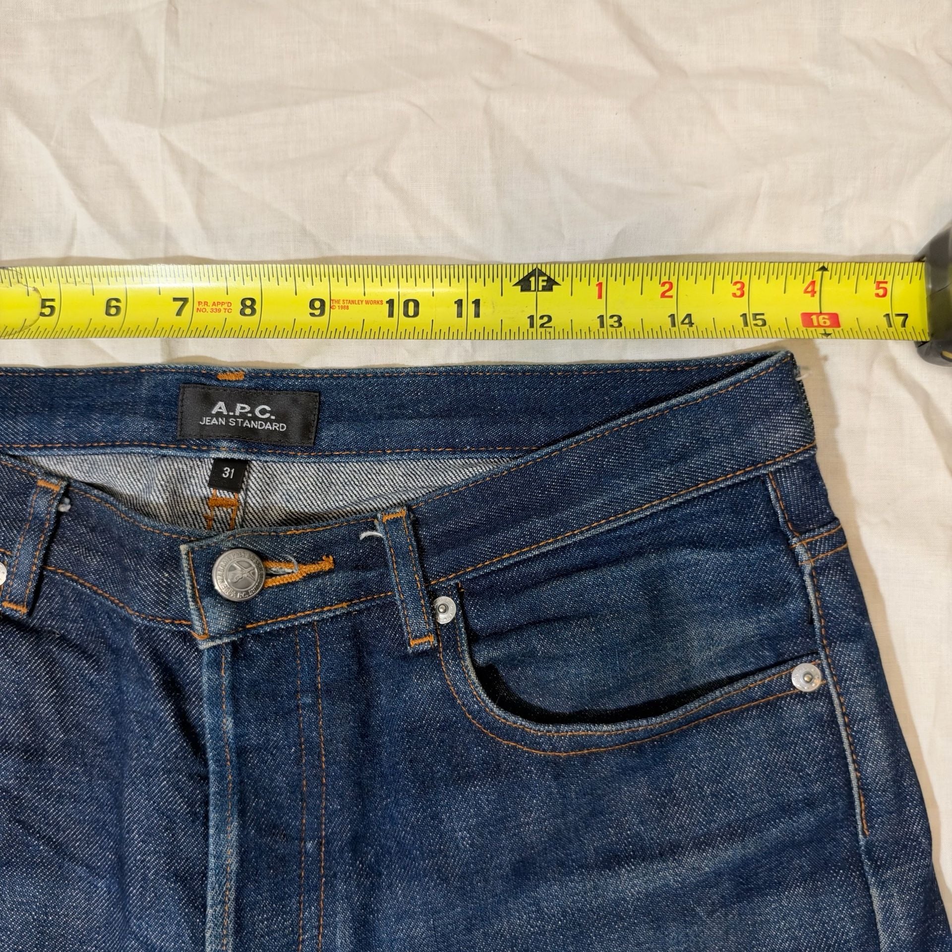 A.P.C. Jean Standard Raw Indigo Denim Jeans Size 31x25 3