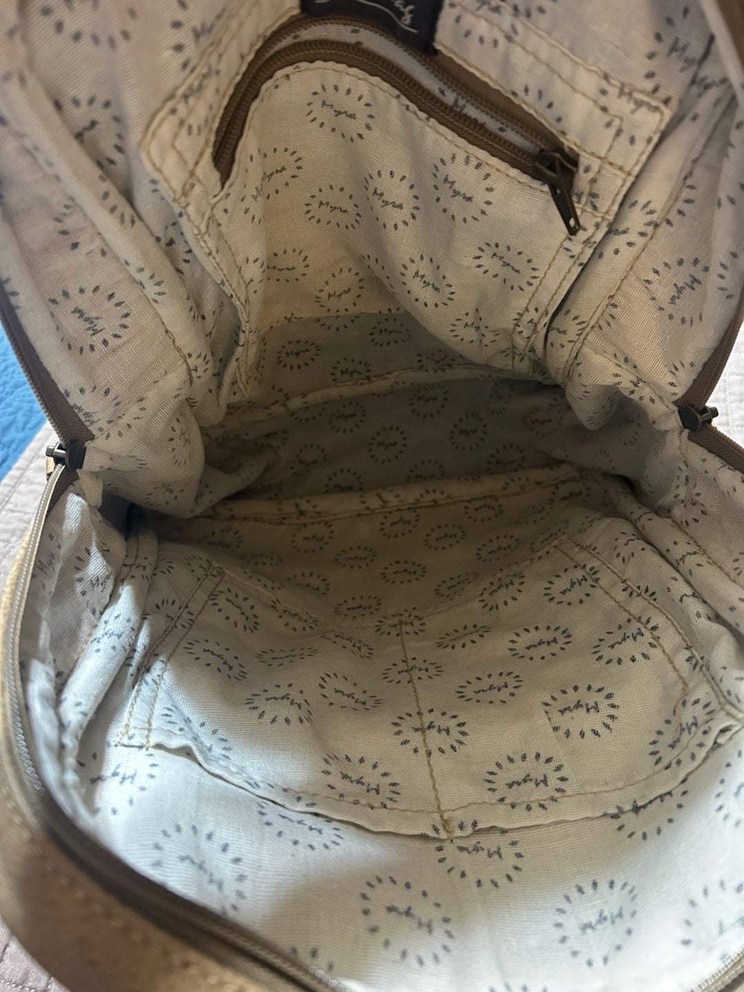 Myra Bag Canvas and Cowhide Leather Western Backpack 8