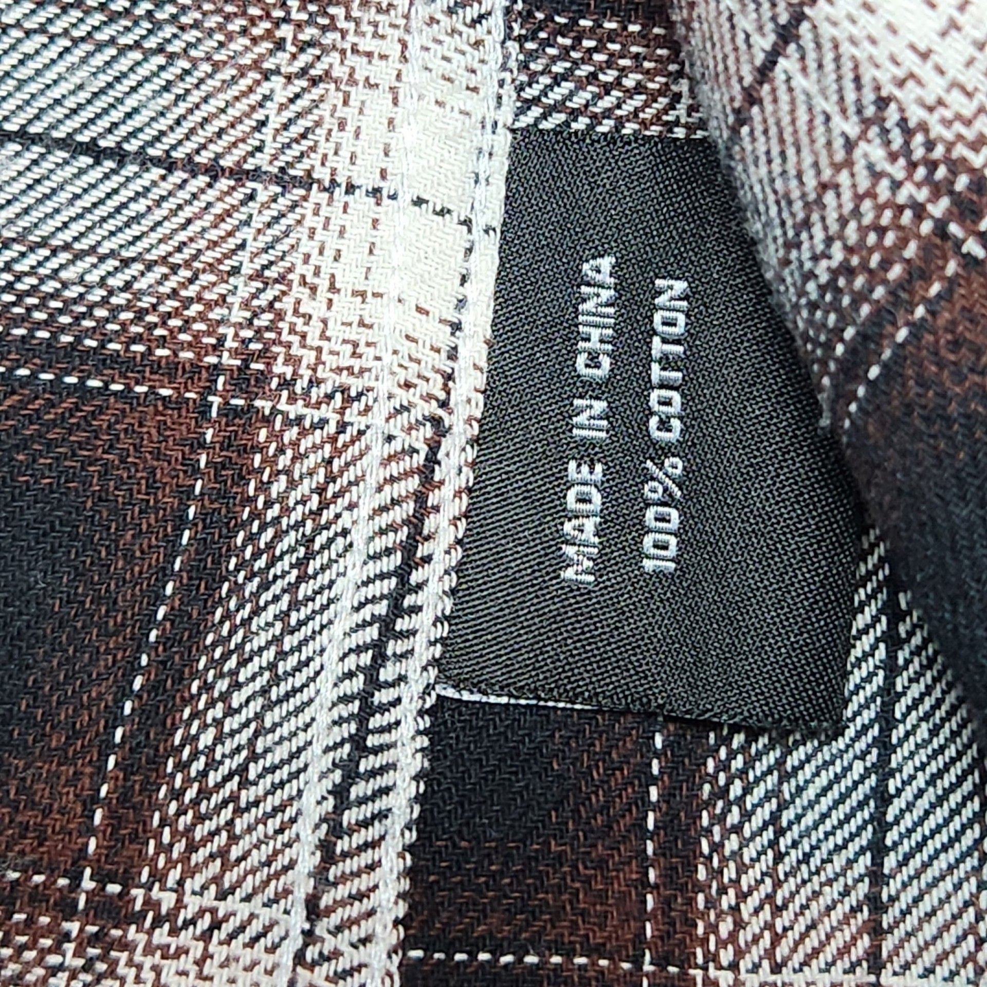 Denali Brewing Co. Flannel Shirt Black White Plaid Long Sleeve Button Up 7