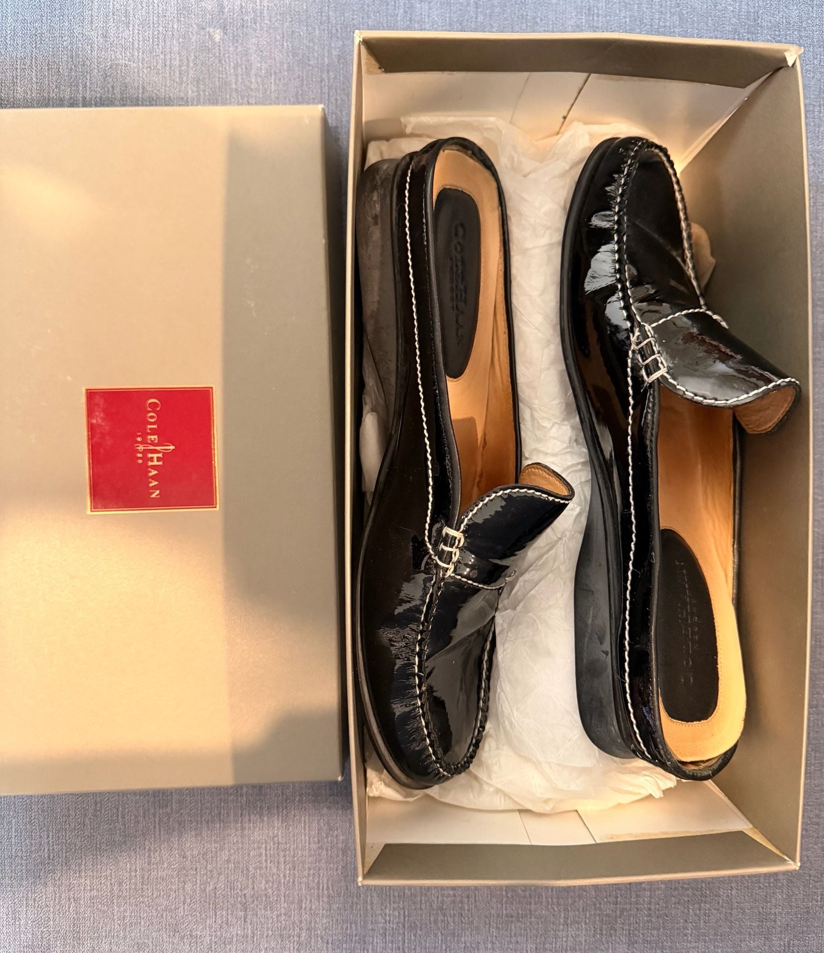 Cole Haan Black Torie Patent Leather Mule Loafers 4