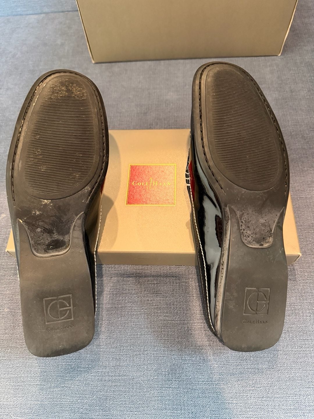 Cole Haan Black Torie Patent Leather Mule Loafers 6