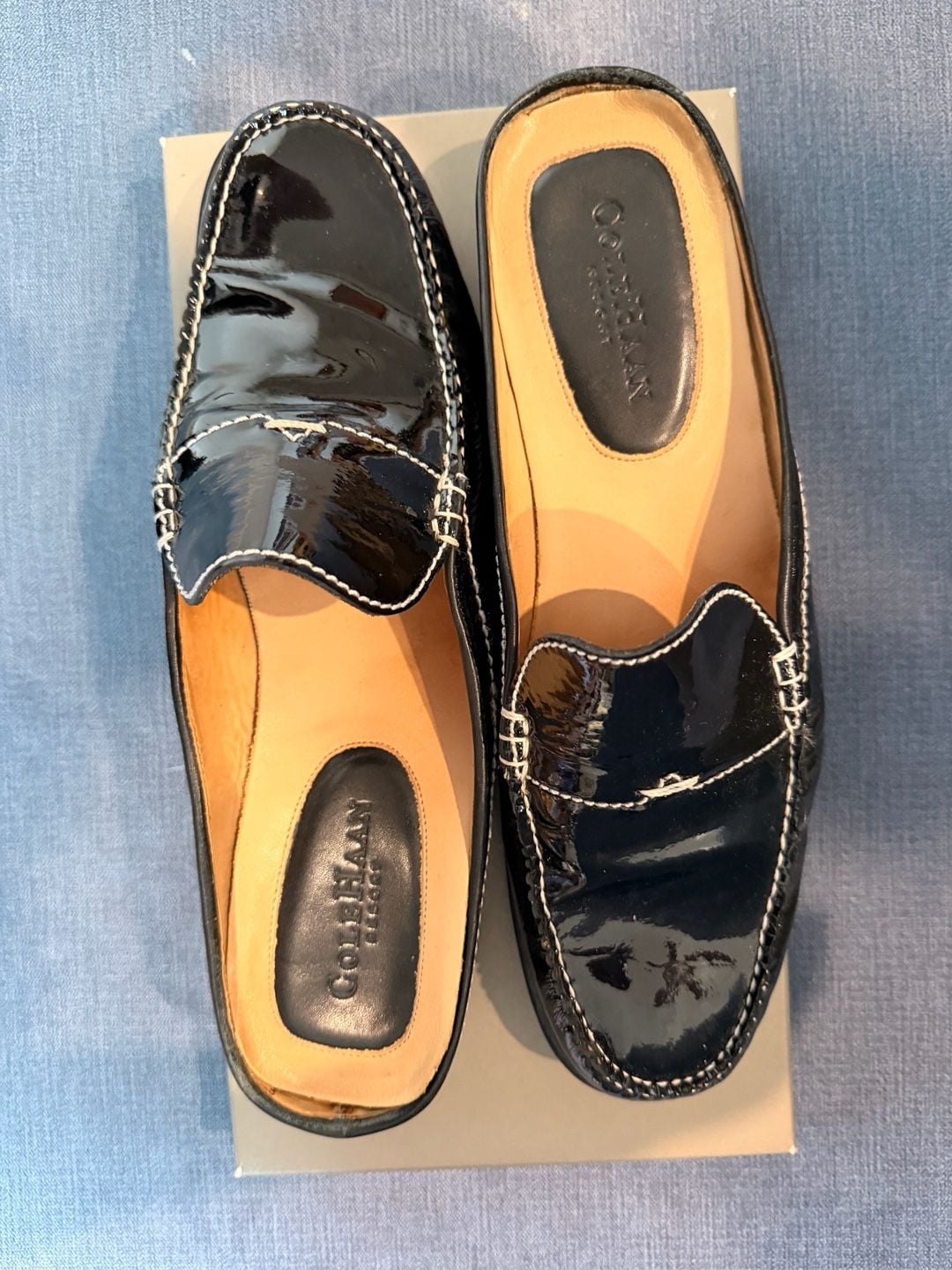 Cole Haan Black Torie Patent Leather Mule Loafers 3