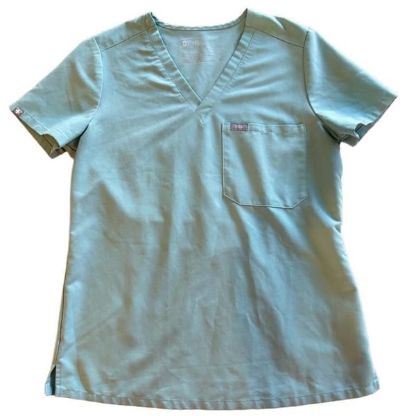 Figs Catarina Scrub Top Jade Green V-Neck 1-Pocket