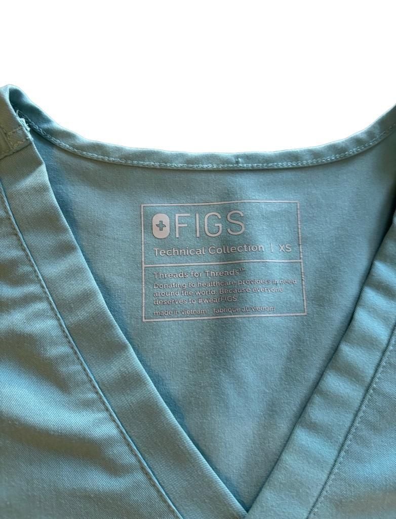 Figs Catarina Scrub Top Jade Green V-Neck 1-Pocket 6