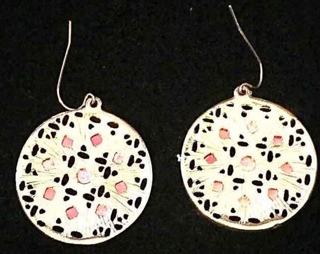 Regina Red & Gold Filigree/Gem Earrings 4