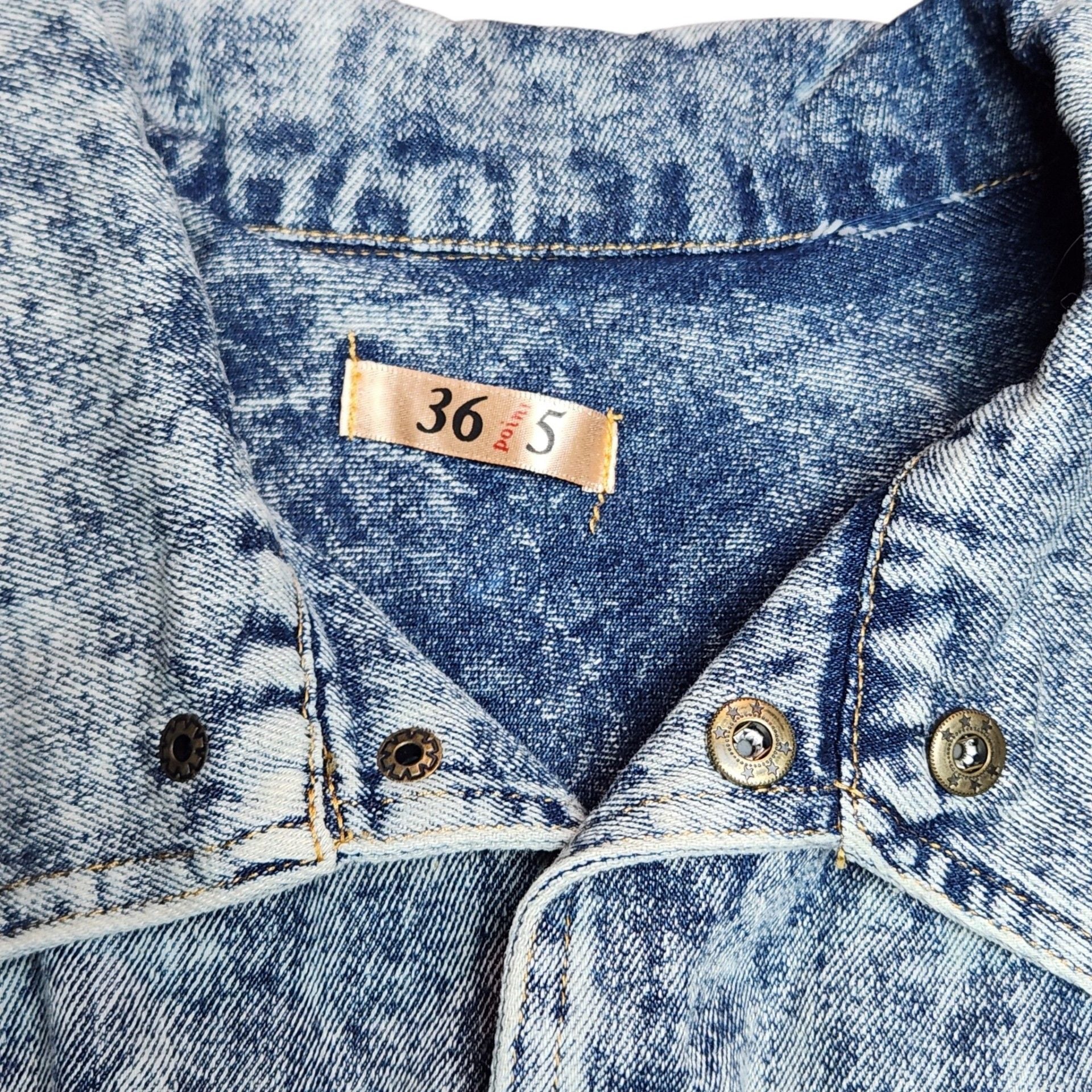 36Point5 Acid Wash Denim Vest Size S Belted Studded Sleeveless Jacket 5