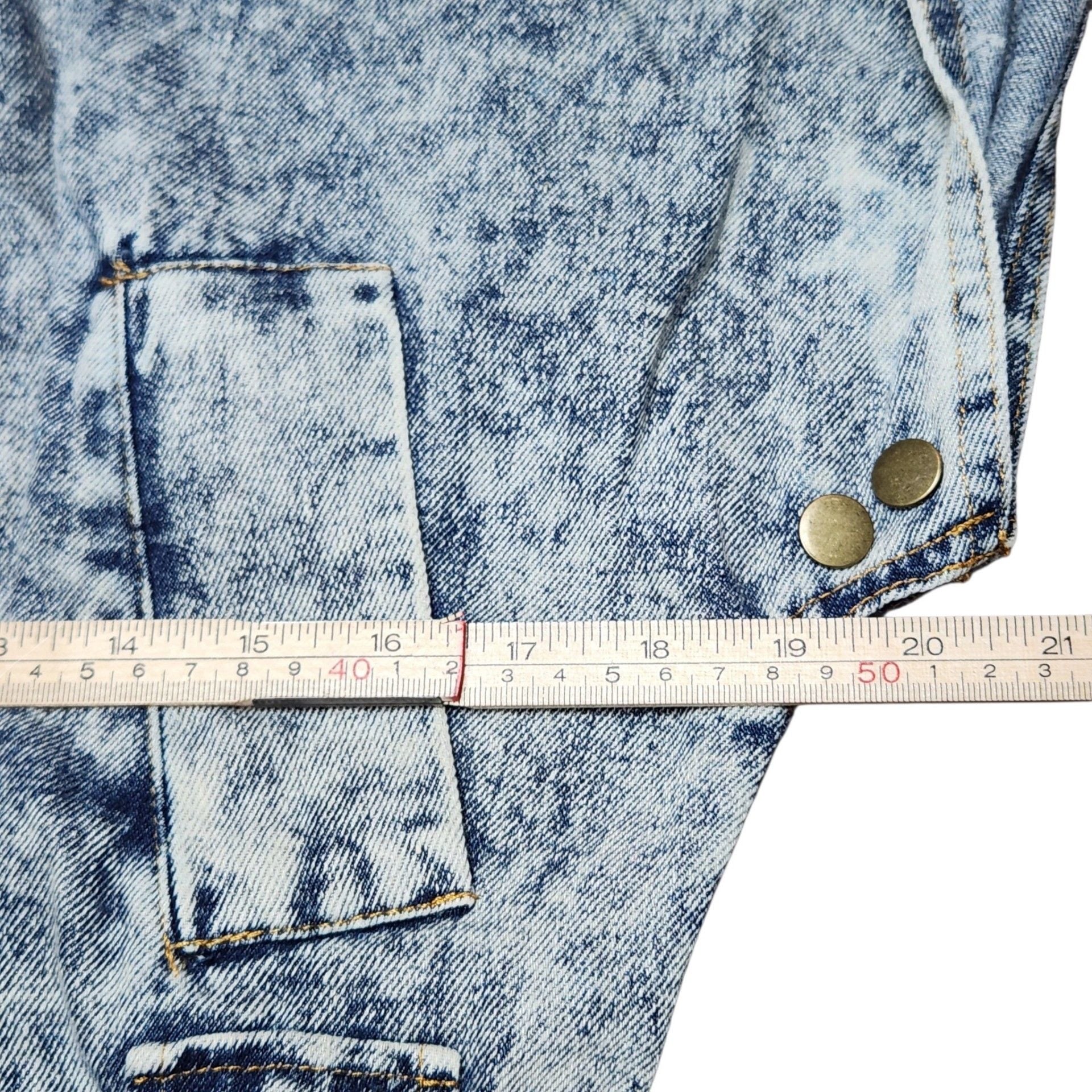 36Point5 Acid Wash Denim Vest Size S Belted Studded Sleeveless Jacket 10