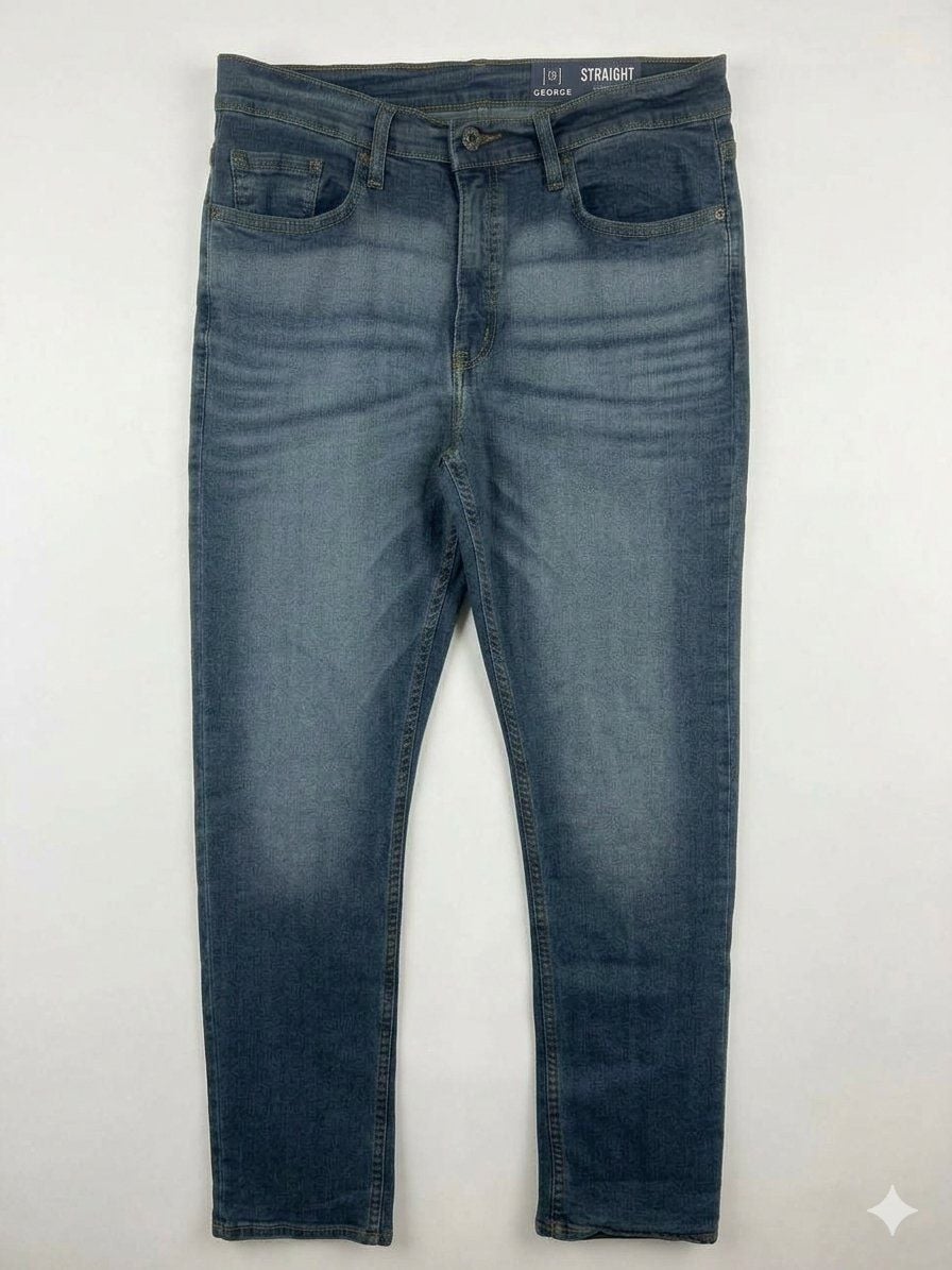 George Straight Jeans Size 32x34 Blue Denim Stretch 2