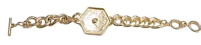 Gold Tone Sun Eye Chain Bracelet- White 5