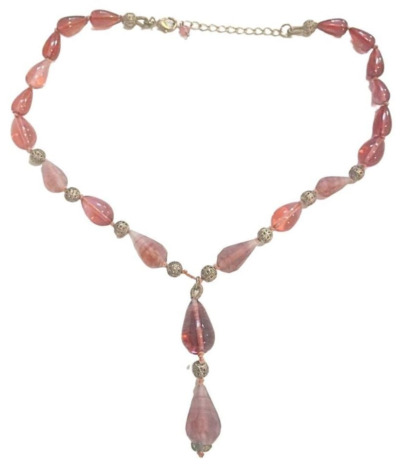 Berry & Gold Tone Lariat Necklace 3