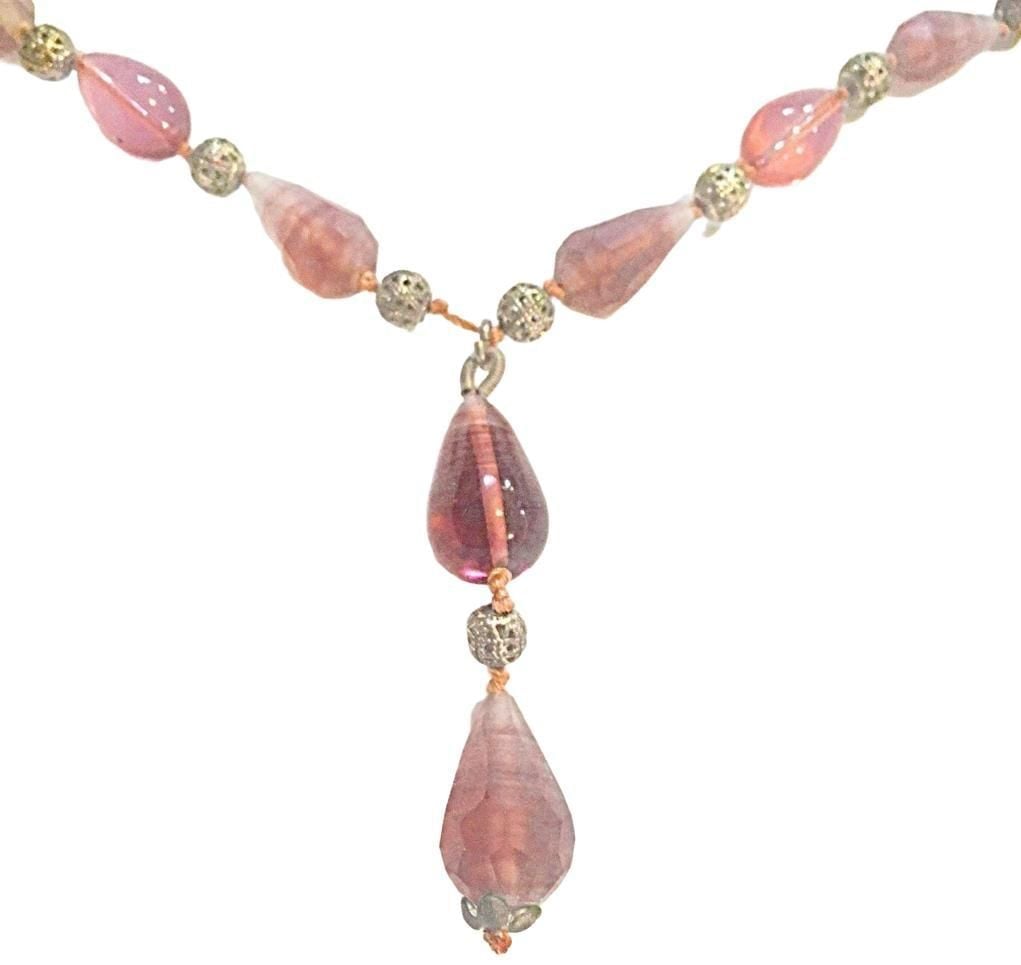 Berry & Gold Tone Lariat Necklace 4